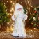 Santa Claus "in a white fur coat with gifts" moves, with backlight, 38 cm