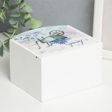 Casket wood with a mirror "Lavender trolley" 10.5x10.8x7 cm-3