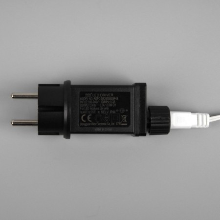 Garland “thread” 10 m, IP44, UMS, white thread, 100 LED, glow warm white, flickering all LEDs, 24 V-4