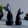 Figure "Love Cats Eared" 6x7x17cm Black/Silver (set 2pcs)