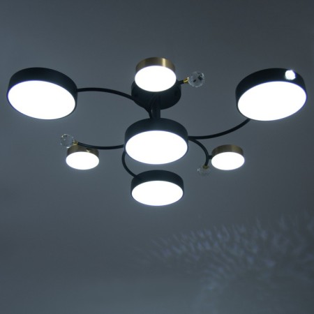 Terra chandelier 7XLED 132W 3000-6000K black and gold 75x75x21 cm Bayerlux-2