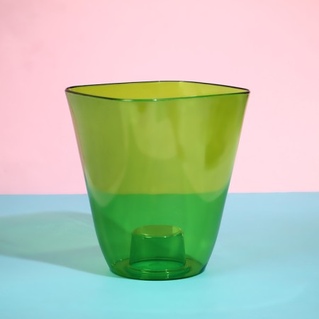 Pot for orchids, 2.5 l, 16.4 × 18.5 cm, plastic, transparent green