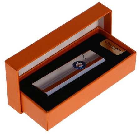 Electronic lighter, USB, spiral, 2.5 x 8 cm, chrome-2