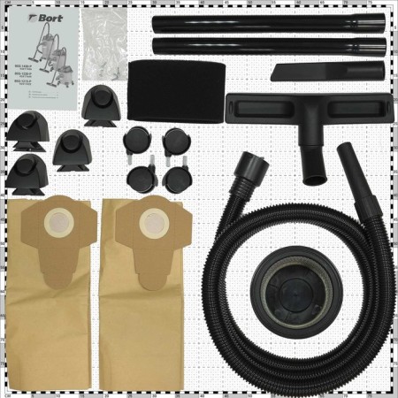 Construction vacuum cleaner BORT BSS-1430, 1400 W, D = 32 mm, 42 l/s, dry and wet cleaning-8