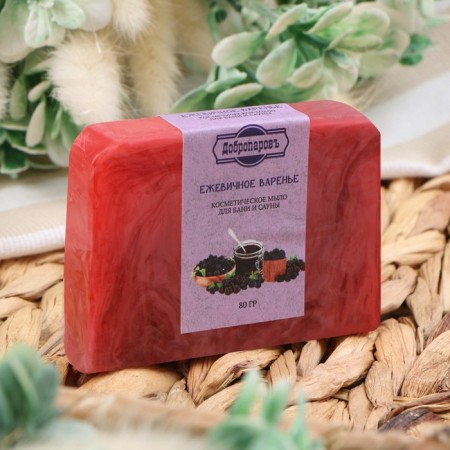 SPA soap - care for the bathhouse and sauna "Black Black Jam" Dobroparov Handmade 80 grams