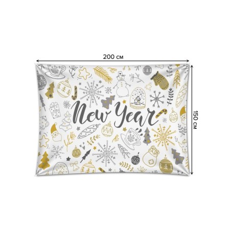 Decorative panel with photo printing "New Year", horizontal, size 150x200 cm-1