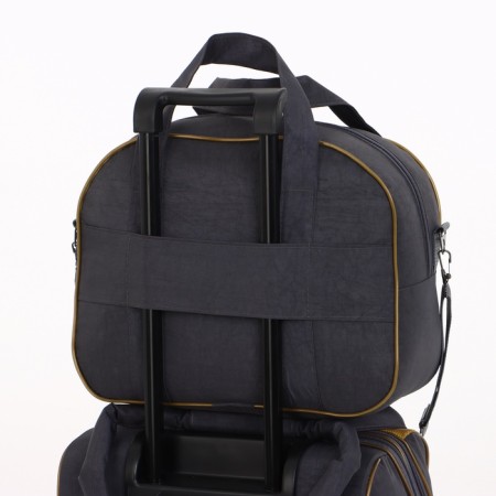 Small 37 L (S) suitcase with a SACVOYAGE bag, lightning department, extension, external pocket, gray color gray-12