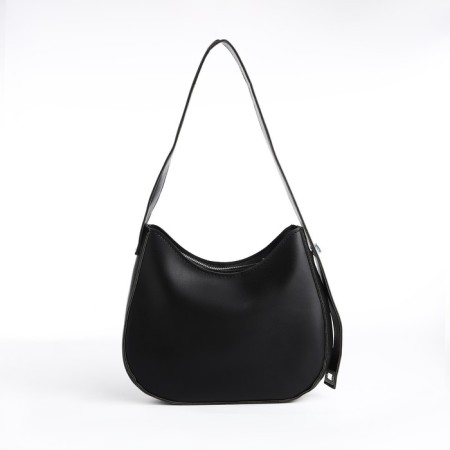 Female bag on one shoulder, on a zipper, black color-2