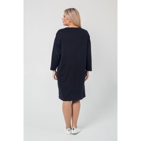 Women's dress, size 54, dark blue color-4