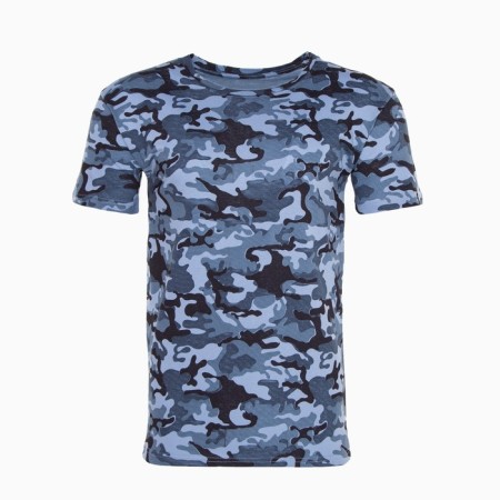 T-shirt male camouflage spots, color gray-blue, size 48-6