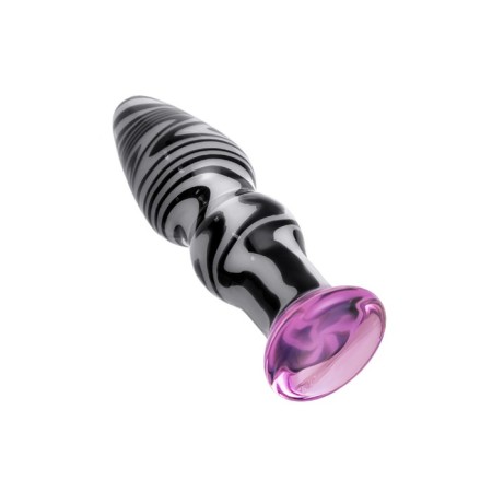 Anal sleeve Sexus Glass, glass, white-black, 12.5 cm, d = 3.5 cm-2