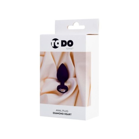 Anal plug Diamond Heart, silicone, purple color, 7 cm, d = 2 cm-4