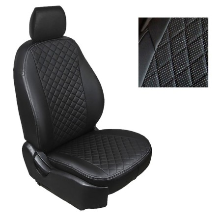 Autorekhly for Mitsubishi Outlander III, 2012-2019, rhombus, eco-leather, set