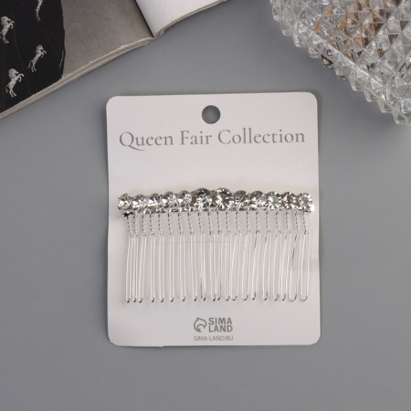 Hair crest "Medea" classic thread, 7.5 × 4 cm, silver-2