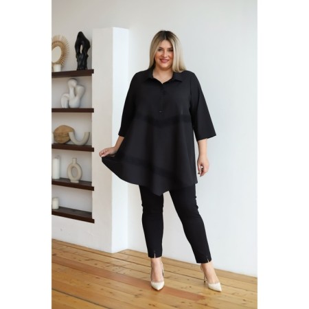 Female blouse, size 54, black color-2