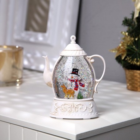 LED figure "Snowman" 8 × 13.3 × 4.5 cm, plastic, batteries AAAX2 (not in the kit), glow warm white-1