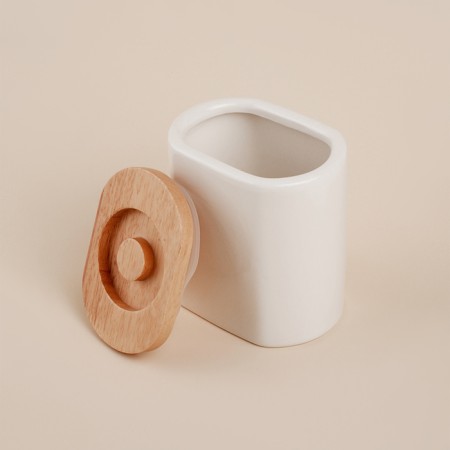 Bank for storing bulk products SL Home "Trento", 620 ml, 7.7 × 12.5 cm, ceramic, white color-5