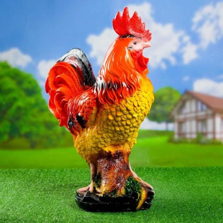 Garden figure "Rooster" red, 43x18x55cm-1