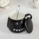 Ceramic mug with a lid and a spoon "Zubastik", 480 ml, color mix