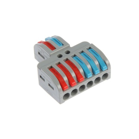 Electric terminal, 32a, 0.08-4 mm2, phase/zero, 2 input 6 conclusion, set 10 pcs