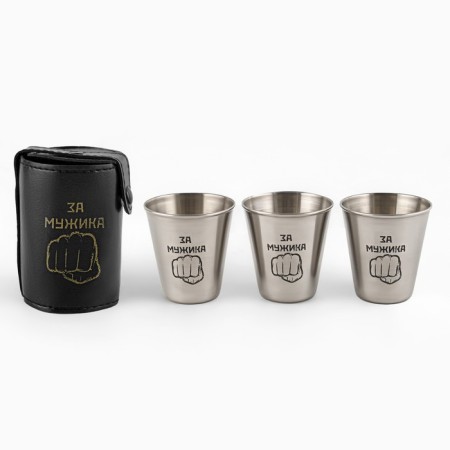 Stacks, February 23, "For a man", a set of 3 pcs of 70 ml, a stack of 6 cm