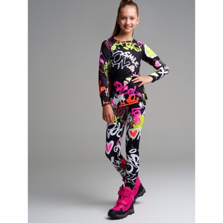 Thermal complex for girls: trousers, sweatshirt, height 140 cm-2