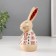 Souvenir Ceramics "Rabbit Sleeping. Karakuli" White-beige with red drawings 7x6.5x16.7 cm