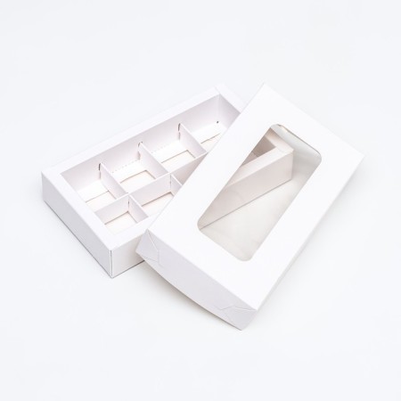 Folding box under 8 sweets, white, 9.8 x 17.7 x 3.5 cm-4