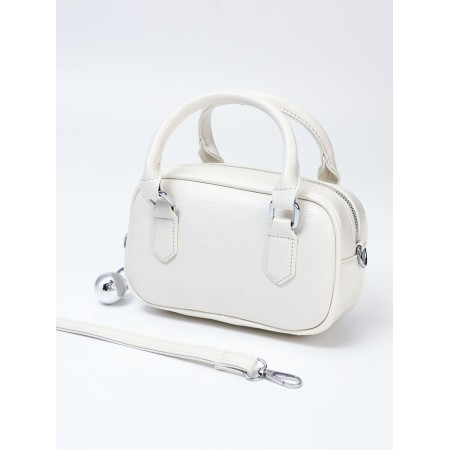 Women's bag, 20*9*12, lightning departure, belt lengths, white-5