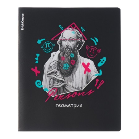 A set of subject notebooks of 48 sheets, 12 pieces, Erichkrause "Persons", plastic cover, coated cardboard, Bloc Offset 100%, info-block-10