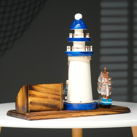 Set of desktop "Mayak": stand for pens, business card holder, 14 x 30 x 27 cm-6
