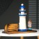 Set of desktop "Mayak": stand for pens, business card holder, 14 x 30 x 27 cm