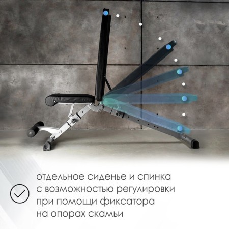 The bench is powerful, folding, with adjustable inclination-3