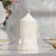 Candle "handmade" wedding cylinder with roses white with brilliance 6*10.5