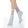 Extended women's socks with a transparent top Contte Elegant Fantasy, size 23-25, Light Blue Color