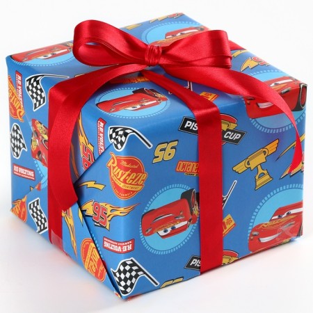 Glossy packaging paper, cars, 70x100 cm-1