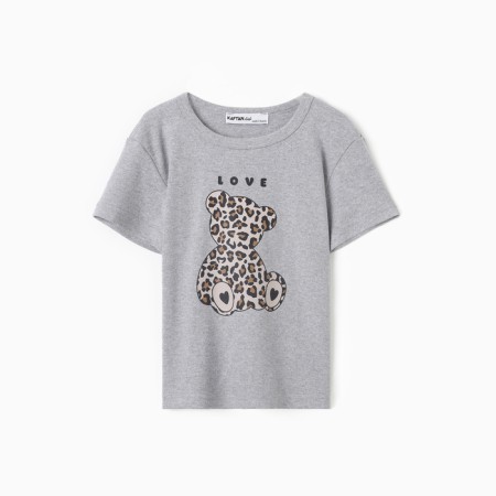 T-shirt Children's KAFTAN LOVE R.28 (86-92 cm), gray
