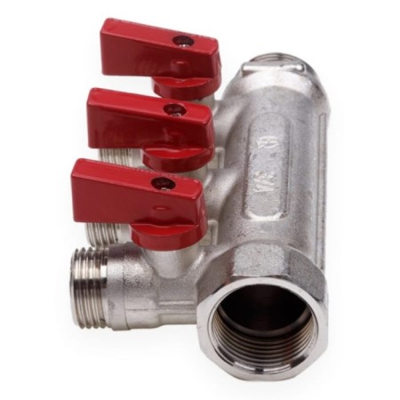 Aqualink threaded manual, 3/4 "x3/4" x1/2 ", internal/outer, 3 exits, with balloons. Taps-3