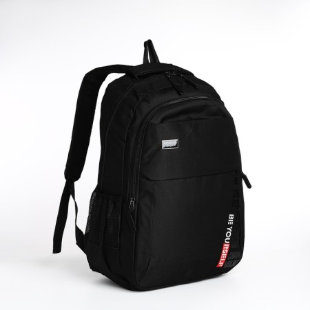 Youth backpack with a zipper, 4 pockets, black color-2