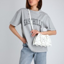 Youth bag with a zipper, white color