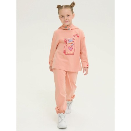 Sweatshirt for girls, height 110 cm, peach color-8