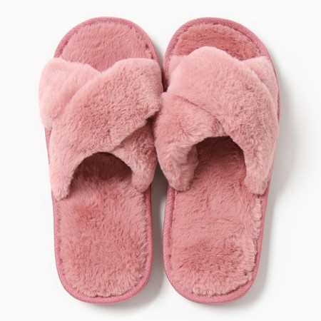 Women's slippers with an open nose, size 36-37, pink-4