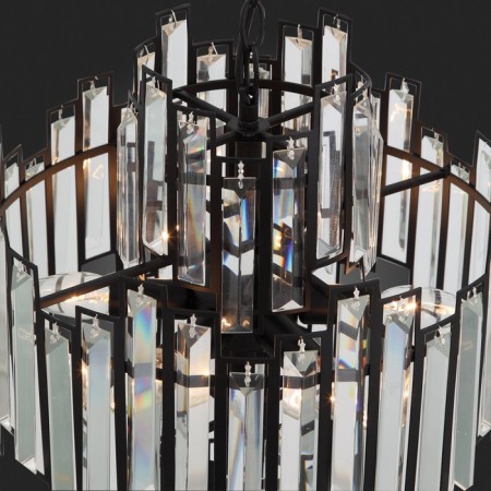 Suspended chandelier ST LUCE. SL665.443.06. Chiarezza. 6x40 W, E14, 36x36x55 cm, black color-5