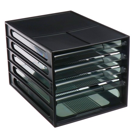 File-cabinet 4-sectoral Istanm, black case, black trays