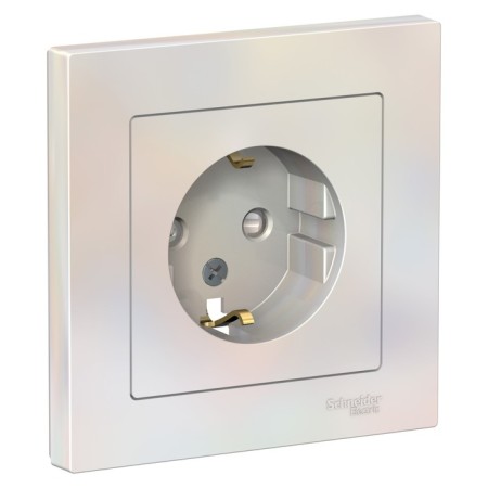 SEETLASDESIGN socket, 16 A, with curtains, assembly, with salary, pearl color