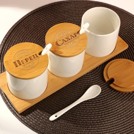 Set of storage cans "Salt, sugar, pepper", 3 pcs, 250 ml-2
