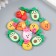 Decor for creativity Plastic "Fruits and vegetables with face" MIX 1.6x1.5 cm