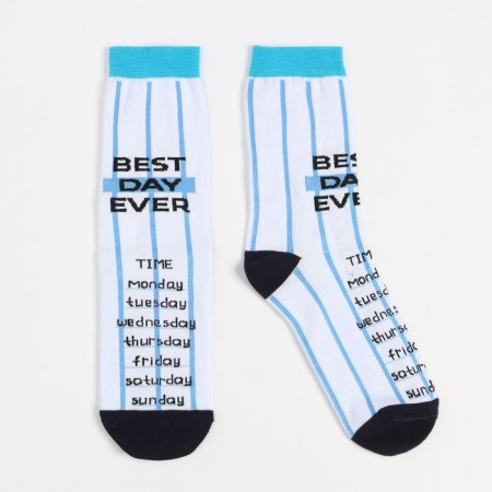 Women's socks minku "Time" color white/blue, rr 36-37 (23 cm)-4