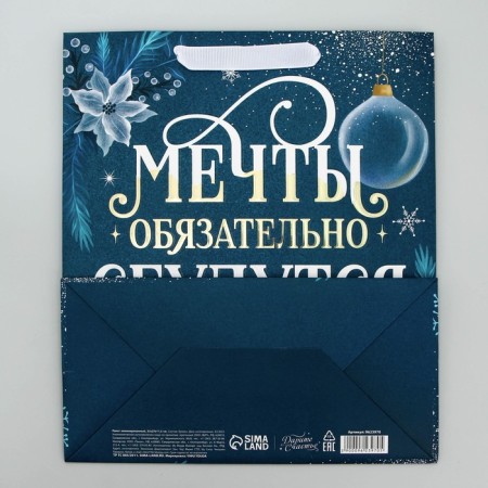 Laminated vertical package, congregation embossing “Dreams will come true”, Ml 23 x 27 x 11.5 cm, New Year-6