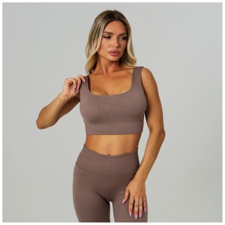 Sports top on wide straps, size m, beige color-8